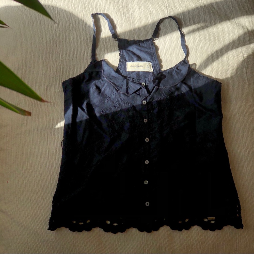 💚 Lacy Navy Blue Tank